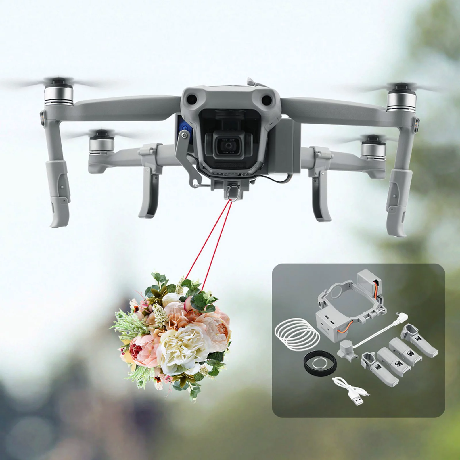 Airdrop System Payload Airdrop Release Drop Device Kit Compitable With Mavic Air 2/Air 2s Wedding Proposal Delivery Device Worlds Smallest That Have Cameras on Them Parrot