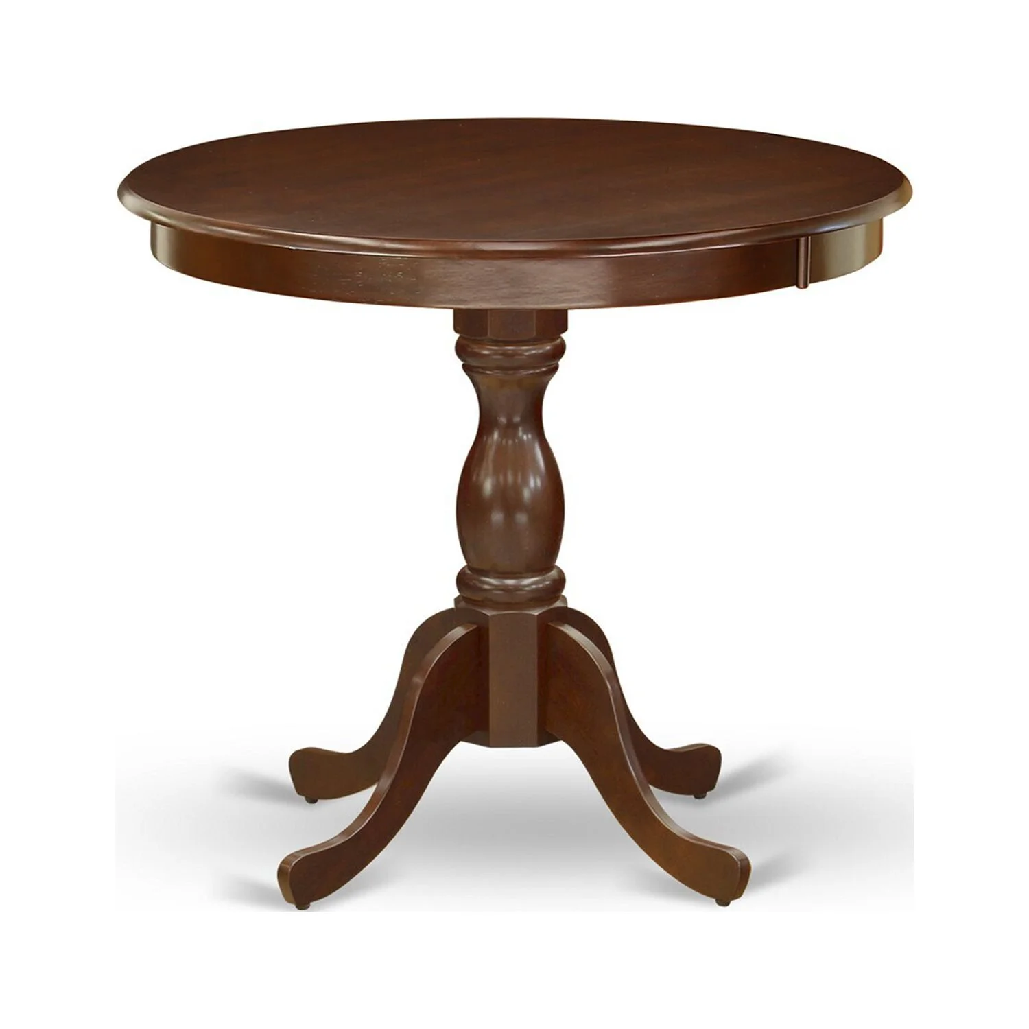 HomeStock Hollywood Regency 3 Piece Dining Room Set Contains 1 Kitchen Table And 2 Coffee Linen Fabric Upholstered Dining Chair With High Back Mahogany Finish