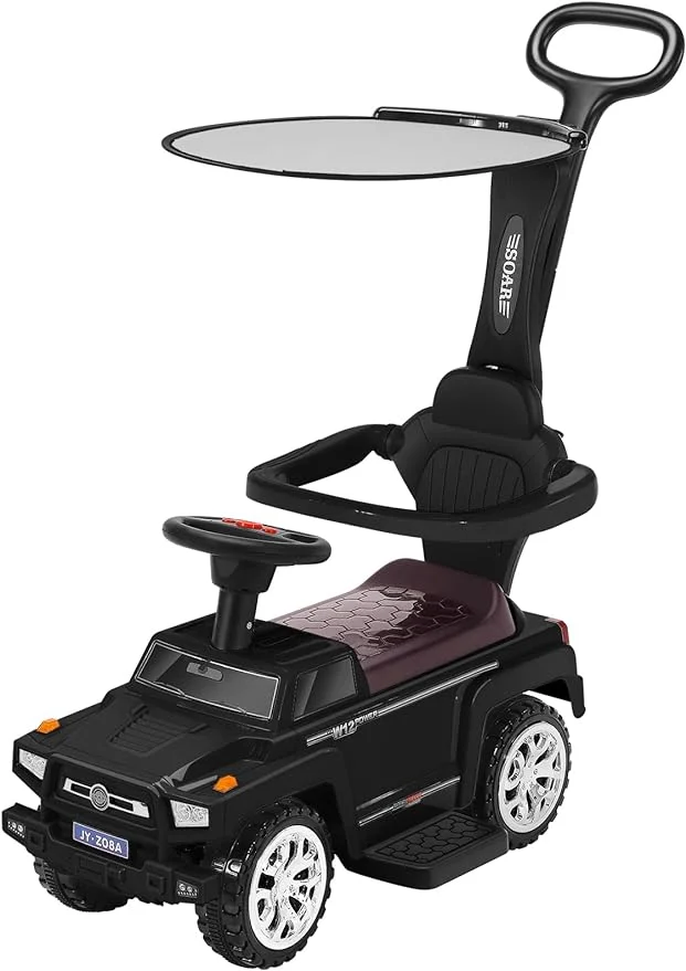 Toyz Ride On Cars for Toddlers Push Cars for Boys & Girls with Safety Bars Black