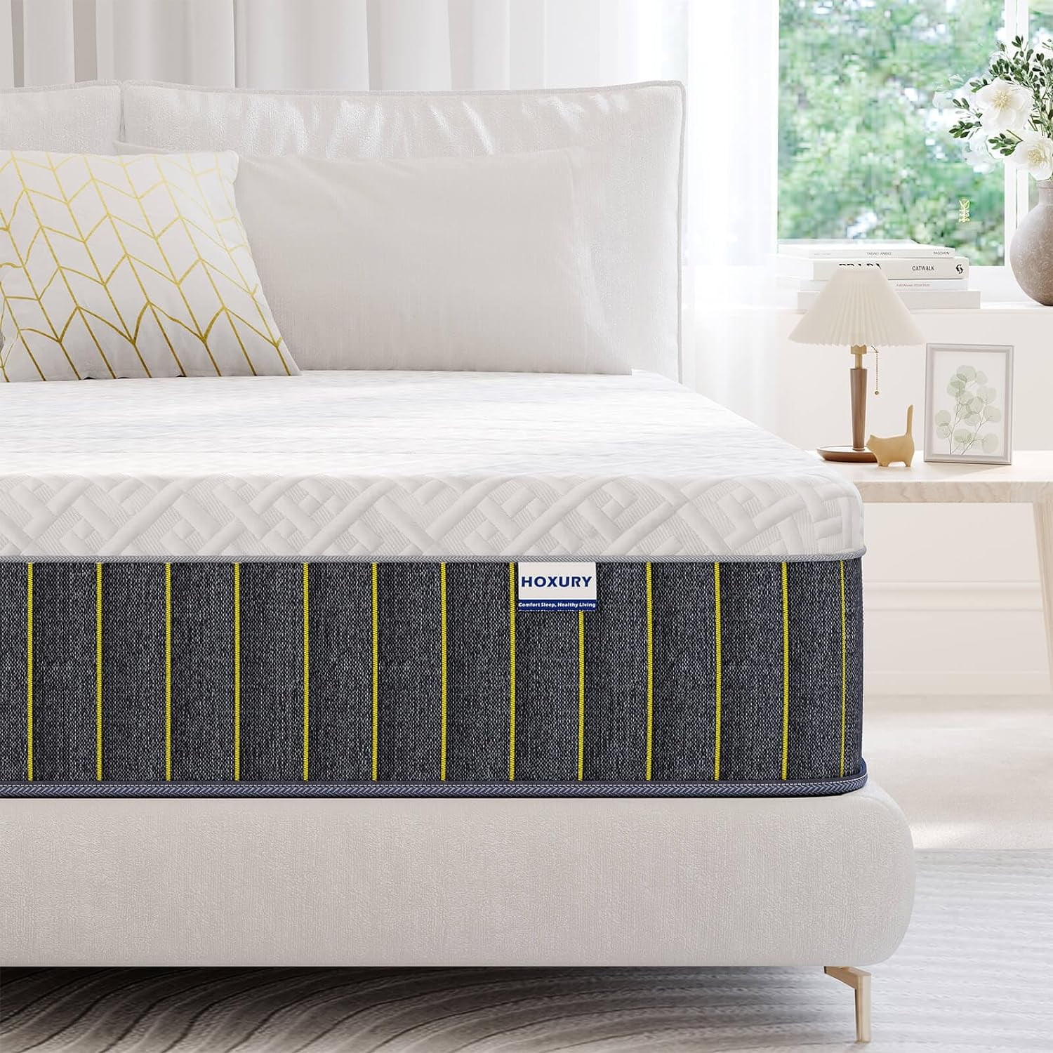 YANRUI King Mattress, 10 Inch King Size Hybrid Mattress, Memory Foam & Individually Wrapped Pocket Coils Innerspring Mattress in a Box, Pressure Relief & Cooler Sleeping