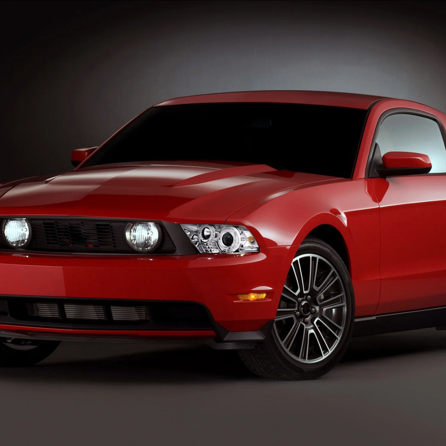 Spec-D Tuning Twin Halo Chrome Housing Clear Lens Projector Headlights Compatible with 2010-2014 Ford Mustang, Left + Right Pair Headlamps Assembly