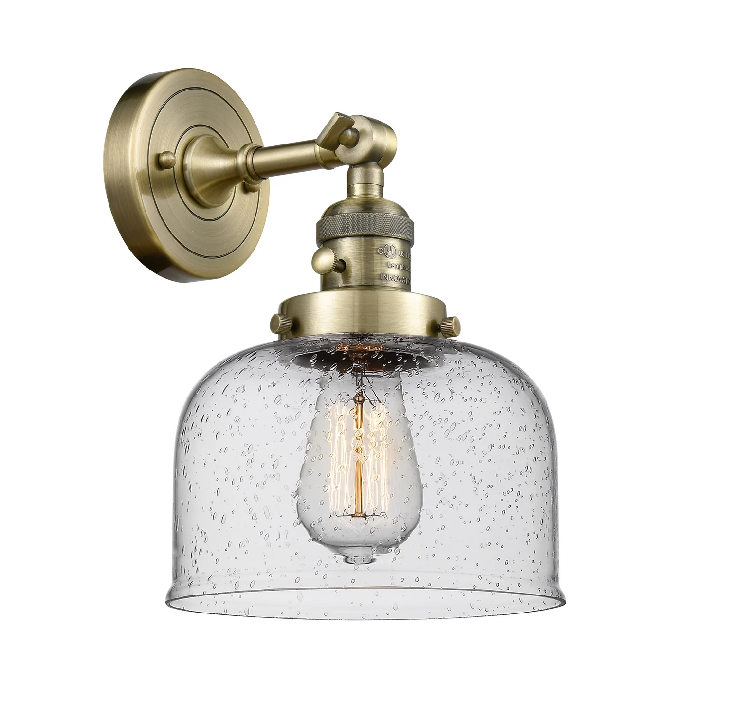Innovations 203SW-AB-G74-LED Transitional One Light Wall Sconce from Franklin Restoration collection in Brass - Antique finish,