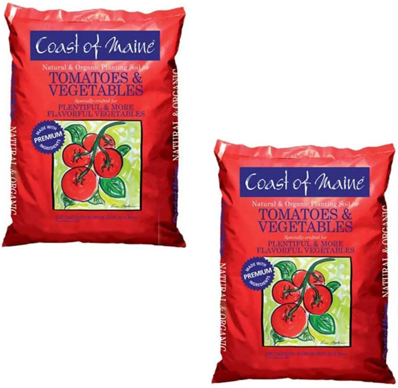 Coast of Maine OMRI Listed Tomato & Vegetable Planting Soil, 20 Qt (2 Pack)