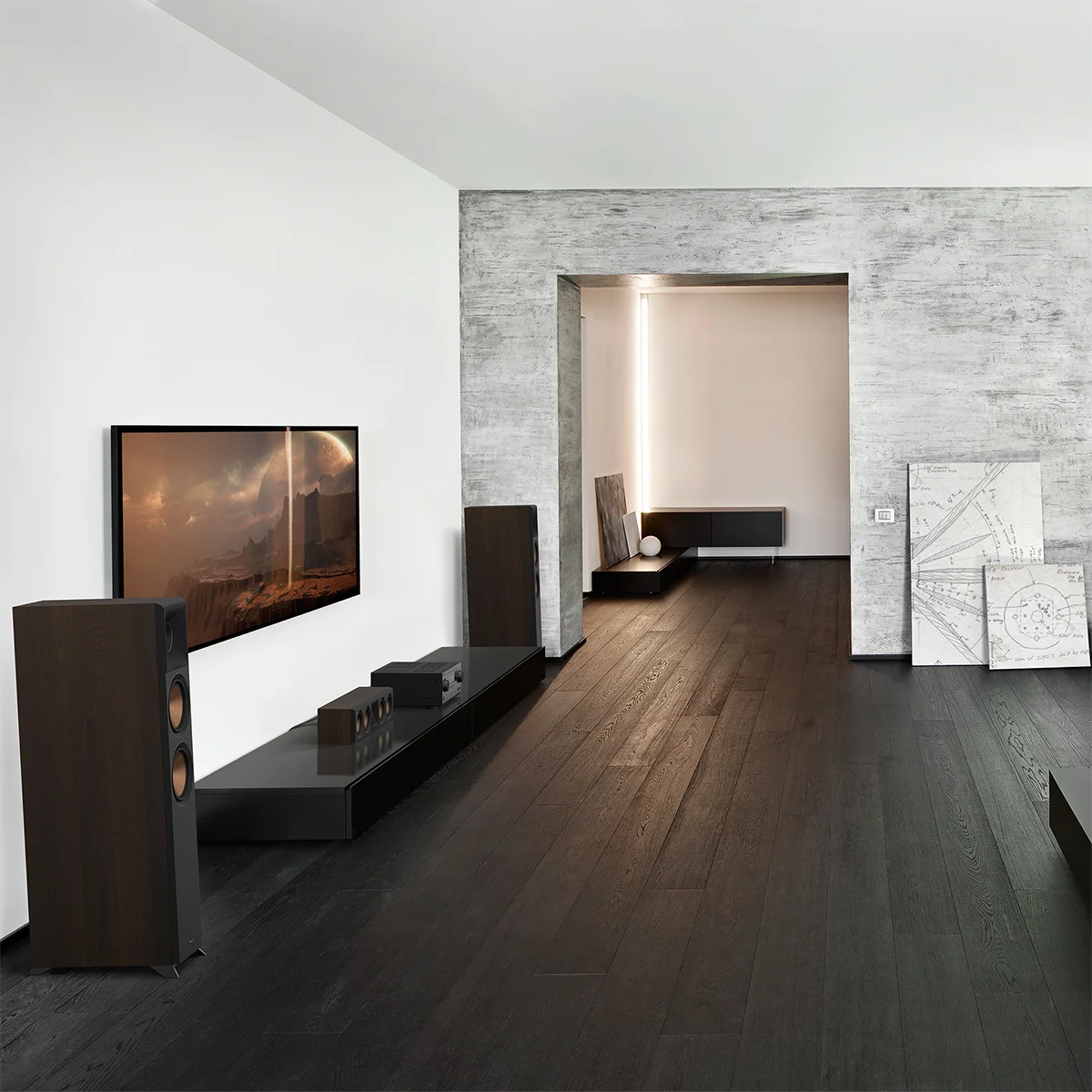 Klipsch RP-6000F II High-Fidelity Floorstanding Speaker (Pair) with Enhanced Bass Ebony Bundle with Deco Gear 100ft long 16 AWG Speaker Wire + High-Quality Brass Speaker Banana Plugs, 5-Pair