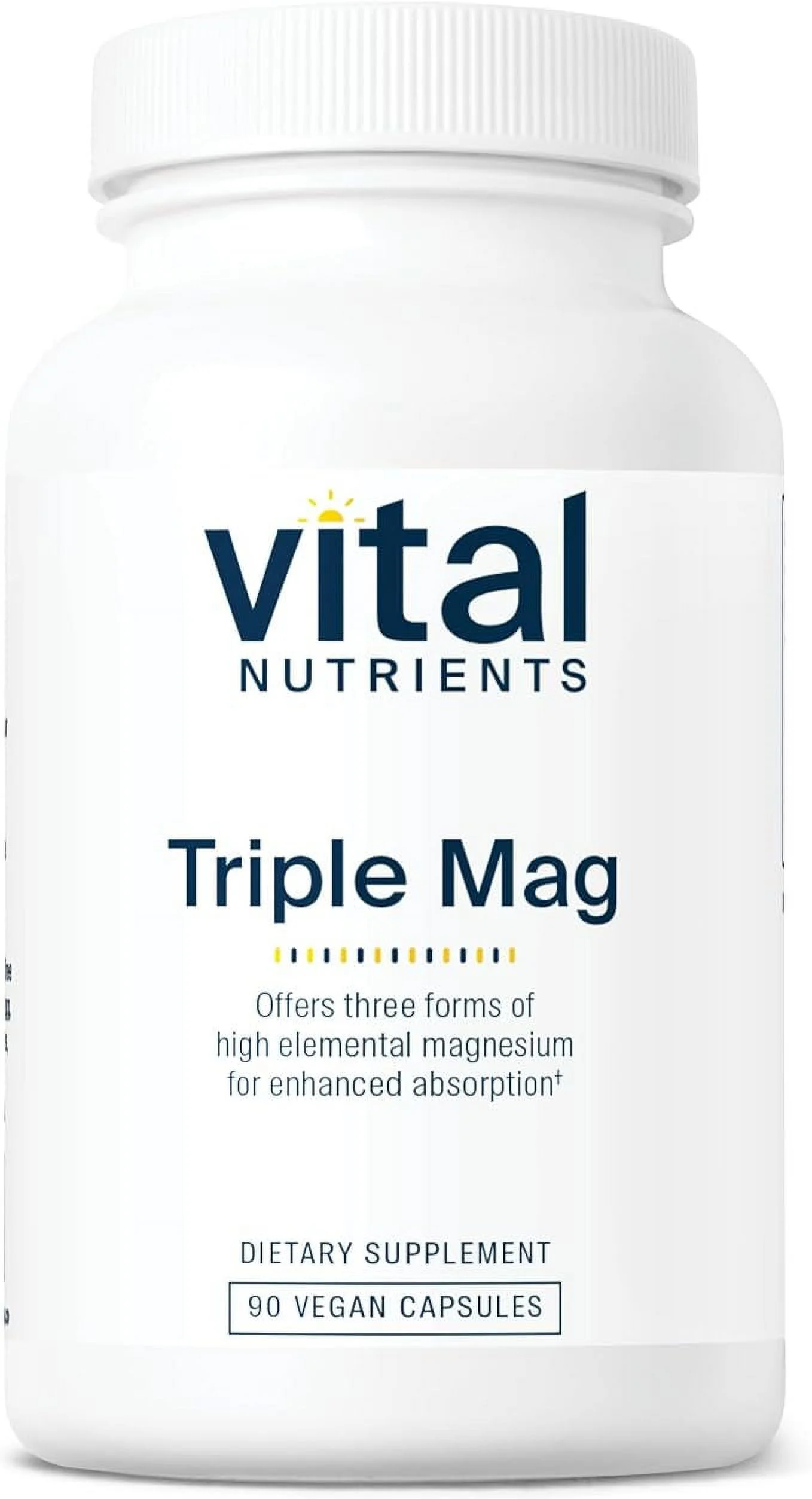 Vital Nutrients Triple Mag Complex | Magnesium Oxide, Malate & Glycinate Supplement | Support Stress, Bones, Muscles and Teeth | Soy, Dairy and Gluten Free | 250mg | 90 Vegetarian Capsules