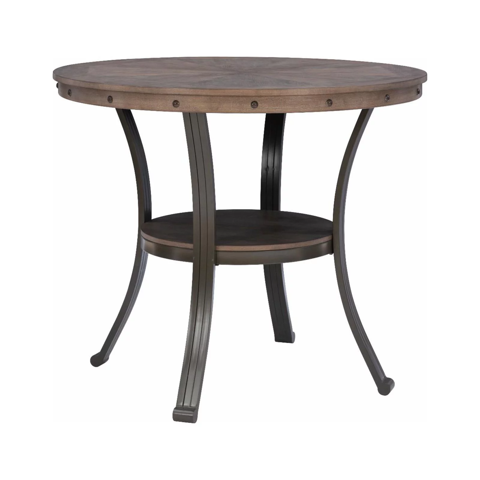 Powell Franklin 42 in. Round Pub Table - Pewter