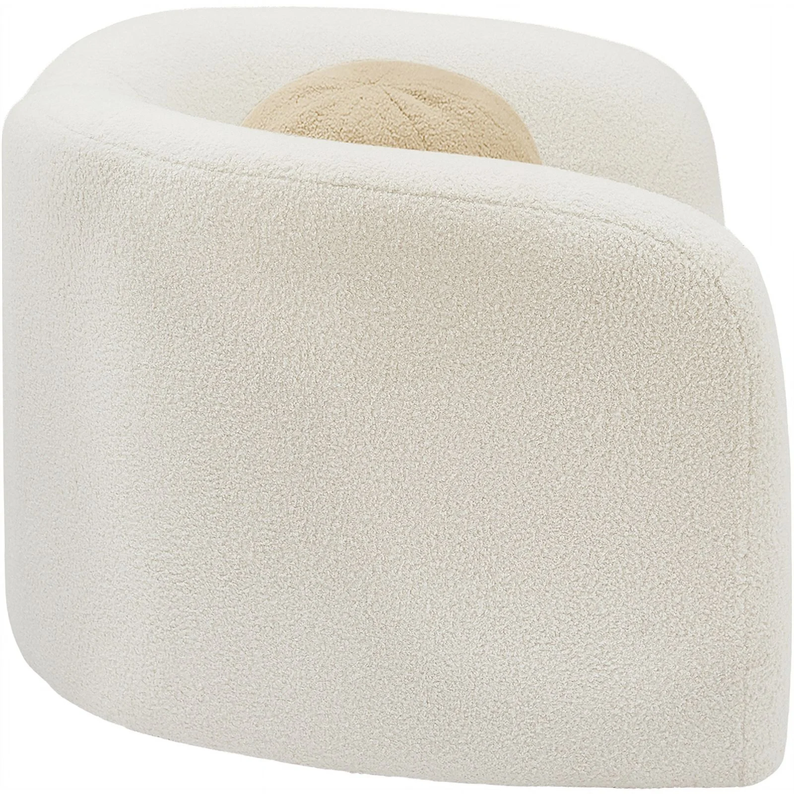 Meridian Furniture Kali Cream Faux Shearling Teddy Fabric Chair