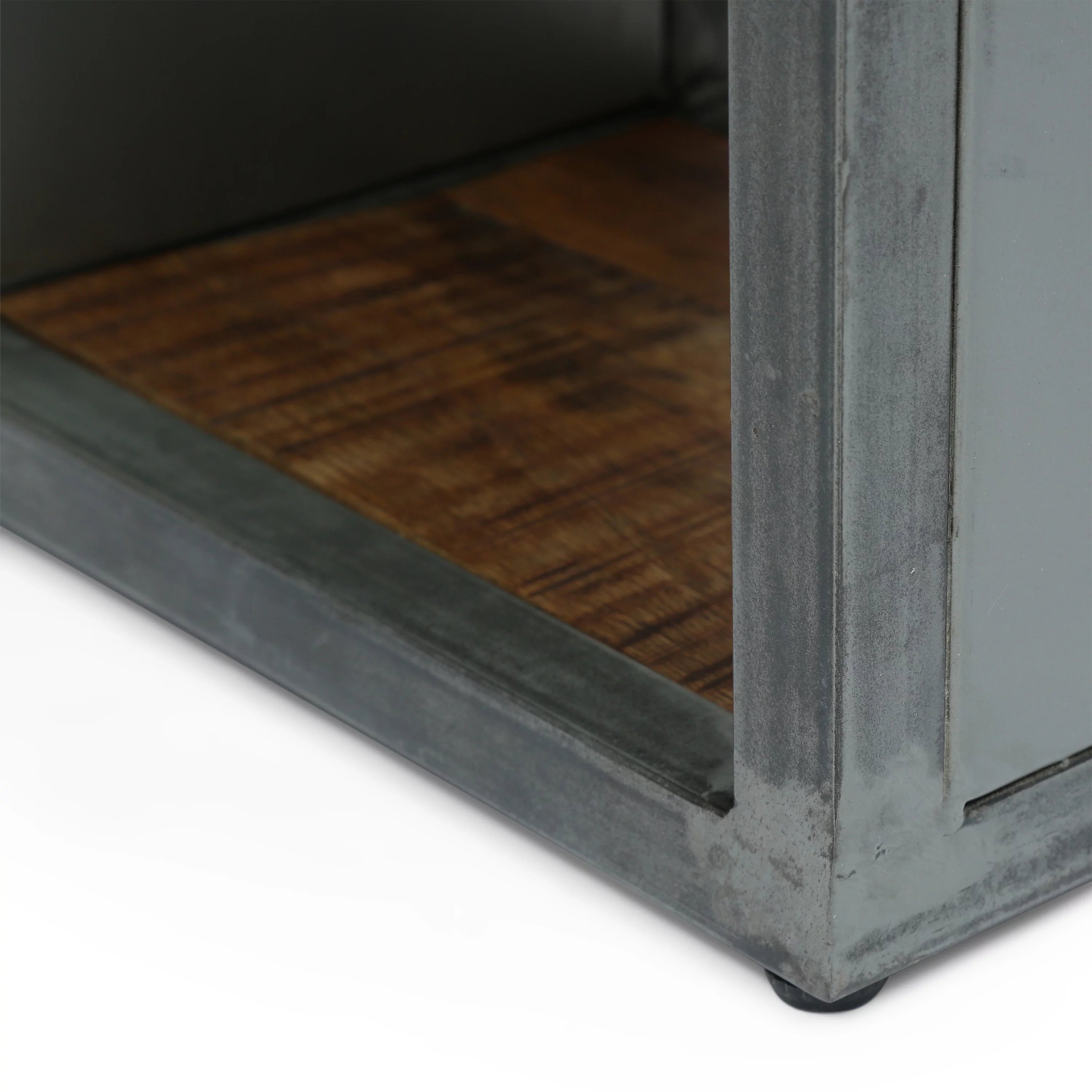 GDF Studio Clary Modern Industrial Handcrafted Mango Wood Side Table, Natural and Gray