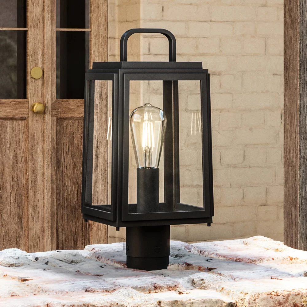 Luxury Farmhouse Post Light, 15.625H x 7W, with Modern Farmhouse Style, Olde Bronze, UHP1384 by Urban Ambiance