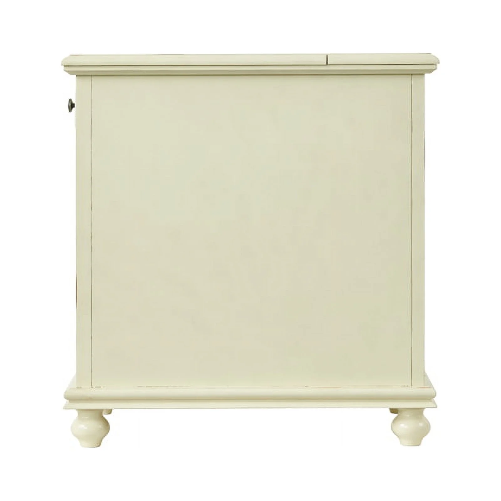 Home Square 2-Piece Set with Elegant Chairside Table & Jules TV Stand in White