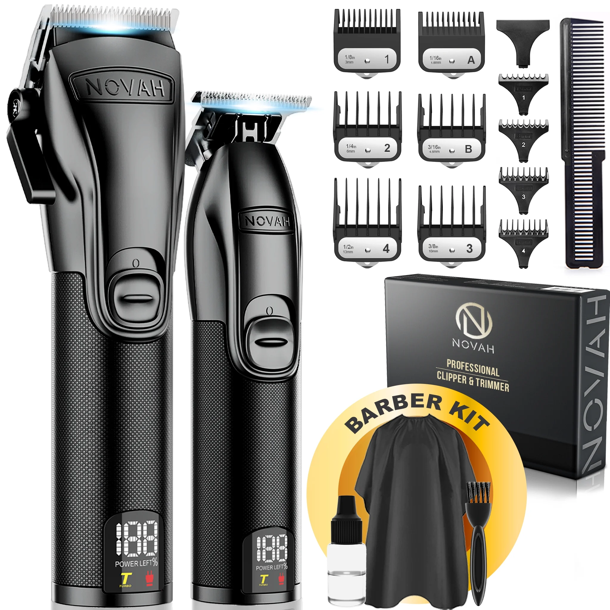 Novah® Professional Series Hair Clipper and Trimmer Set
