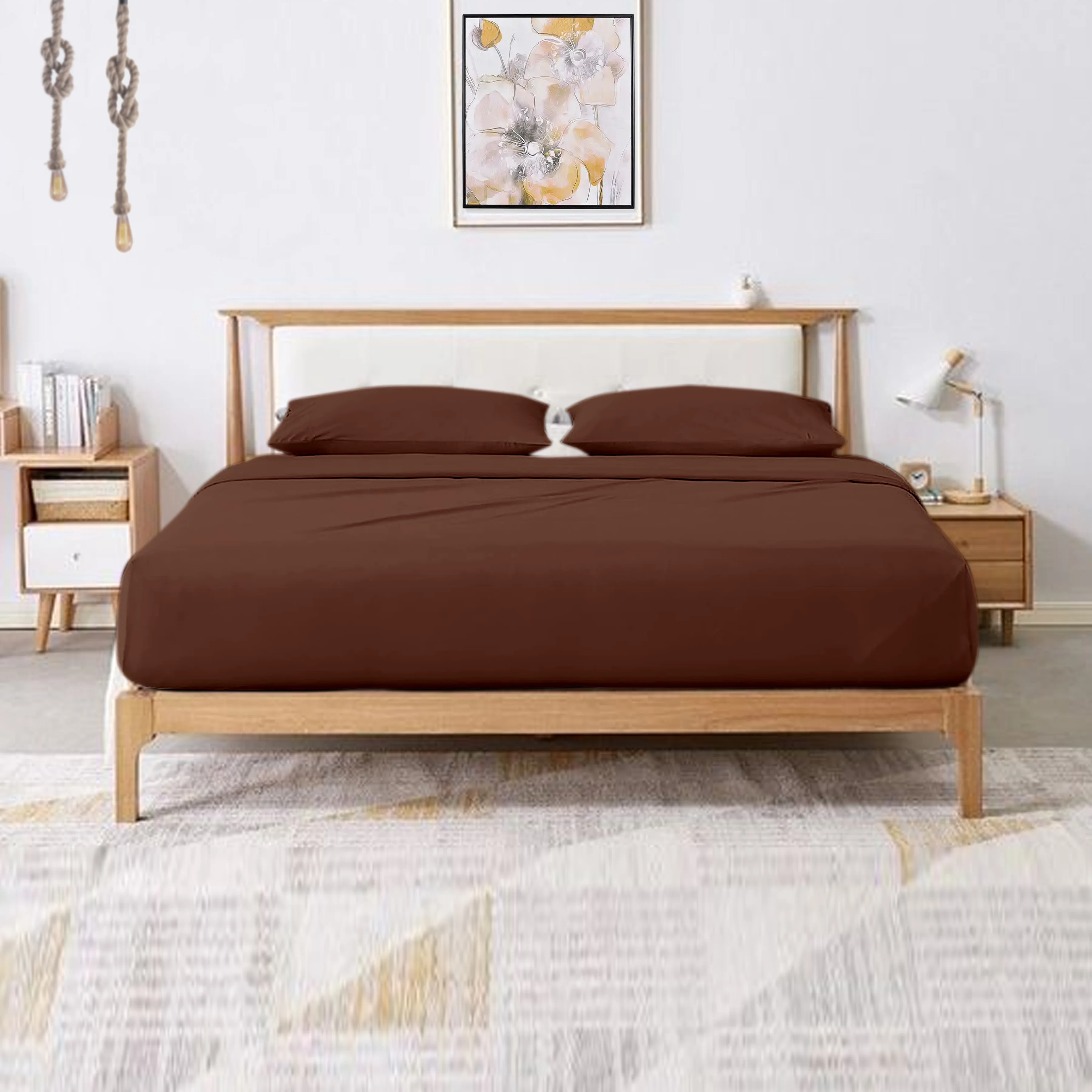 Hotel Brand 1000 Thread Count 6-Piece Extra Deep Pocket Super Soft Sheet Set Fit Upto 24 Inches Deep Pocket Solid, 100% Egyptian Cotton @ 'hotellinen' (Twin XL, Chocolate)