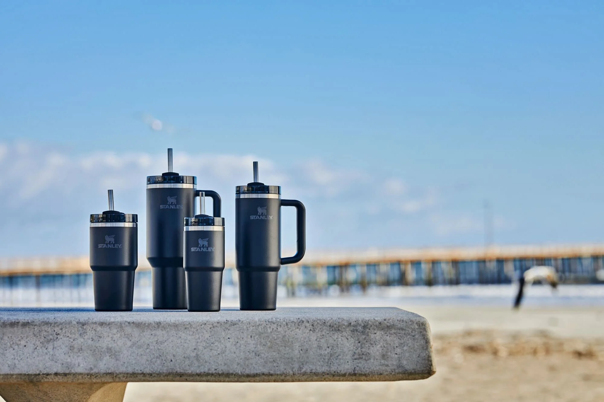 Stanley Quencher H2.0 FlowState Stainless Steel Vacuum Insulated Tumbler with Lid and Straw for Water, Iced Tea or Coffee 20 oz Black