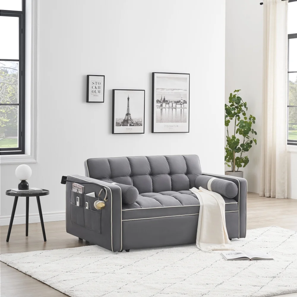Sleeper Sofa Couch w/Pull Out Bed, 55