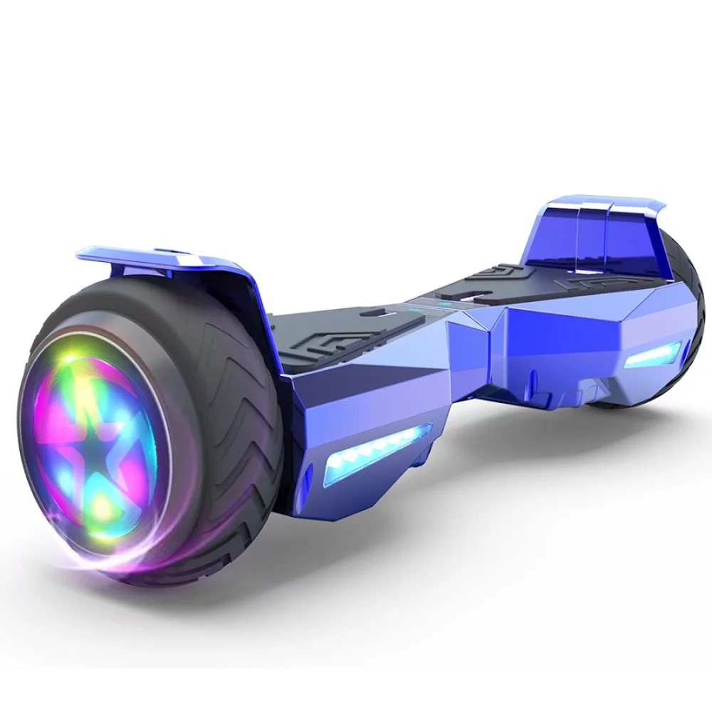 Hoverstar Bluetooth Hoverboard 6.5 In. Listed Two-Wheel Self Balancing Electric Scooter with LED Light Wheel, Chrome Blue