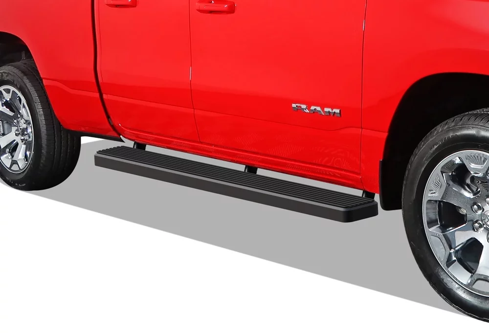 APS iBoard Running Boards 6 inches Matte Black Compatible with Ram 1500 2019-2023 Quad Cab for New Body Style Only (Exclude 19-23 Ram 1500 Classic) (Nerf Bars Side Steps Side Bars)