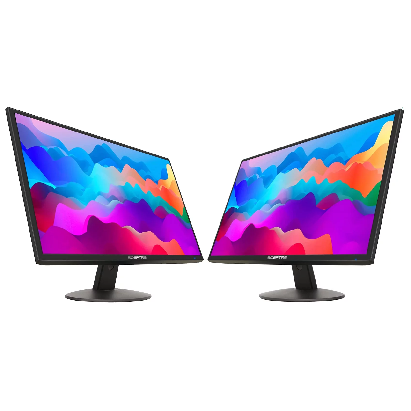 2 Pack Sceptre E249W-19203R 24-inch FHD LED Gaming Monitor 2X HDMI VGA 75Hz Build-in Speakers, Machine Black