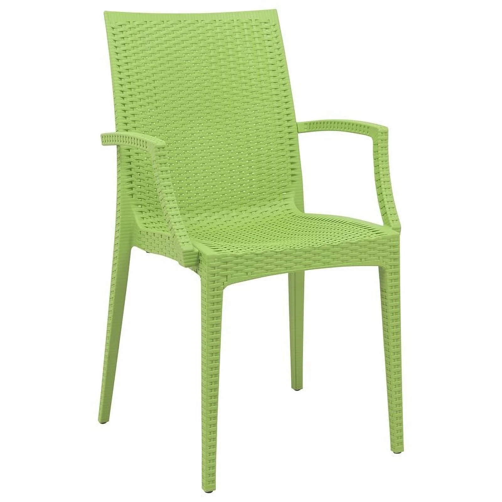 Afuera Living Modern Weave Indoor Outdoor Dining Armchair in Green