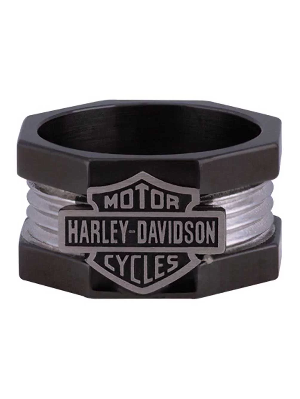 Harley-Davidson Men's Nut & Bolt Bar & Shield Ring, Stainless Steel HSR0075 (11), Harley Davidson