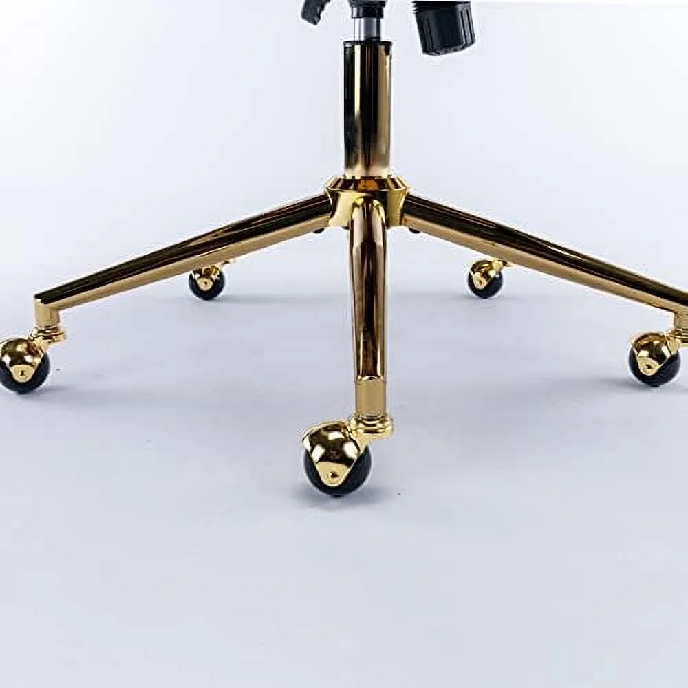 JYHOME Desk Chair Modern Velvet Fabric Office Chair ° Swivel Height Adjustable Comfy Upholstered Tufted Accent Chair with Soft Thick Cushion  Grey