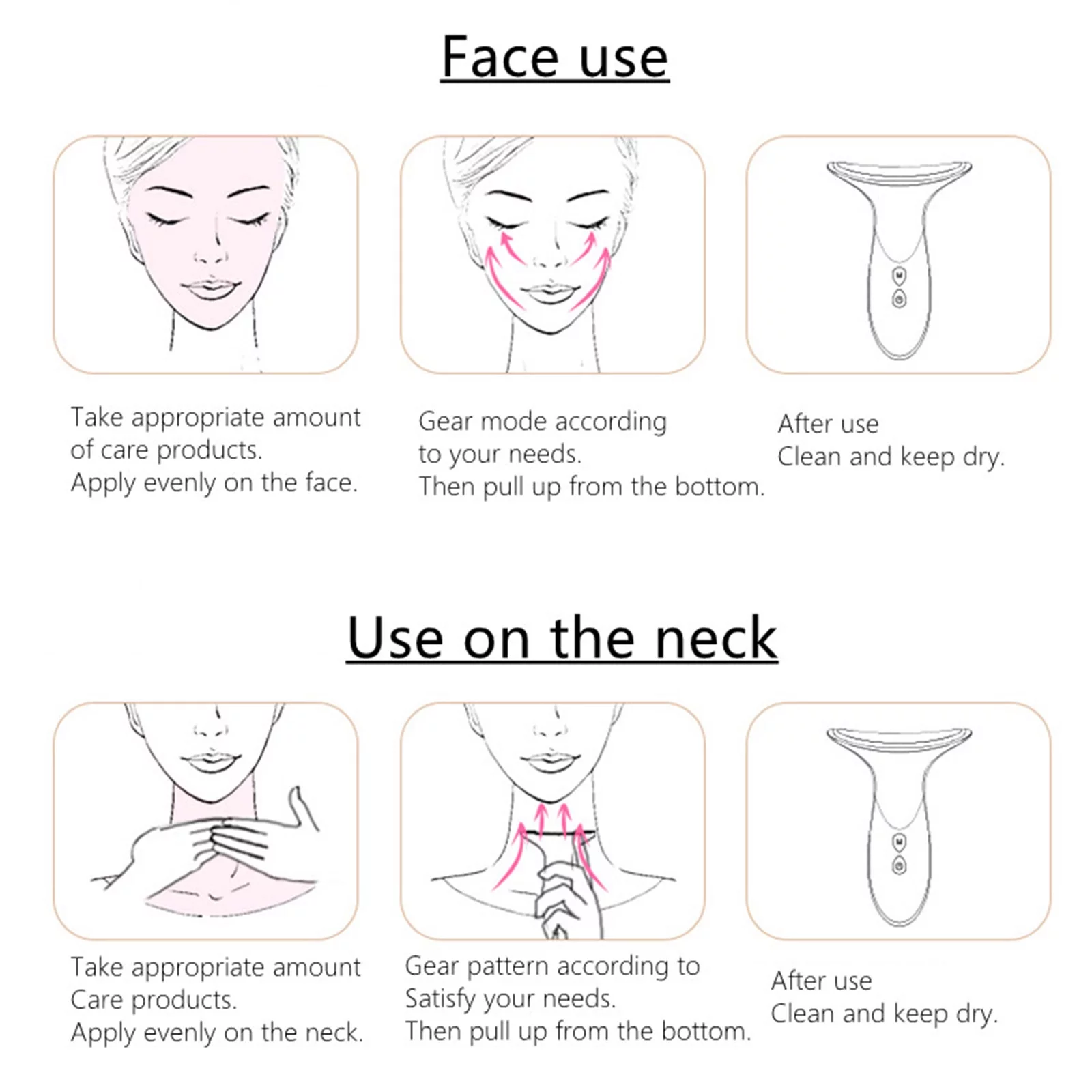 Htovila Neck Beauty Device Removal Double Chin Therapy Facial Lifting Vibration Neck Massager 40℃/45℃ Heat Vibration Wrinkles Massager Skin Lifting Tightening Device 3 Color LED Photon Therapy Beau