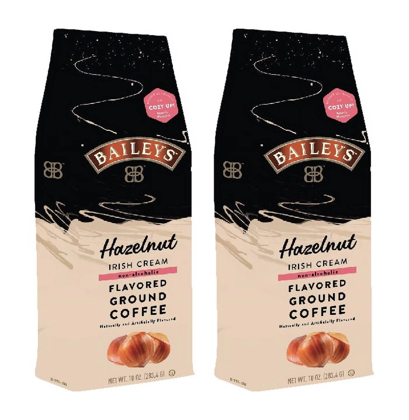Bailey's Hazelnut Irish Cream, Flavored Ground Coffee, 2 bags (10 oz each)