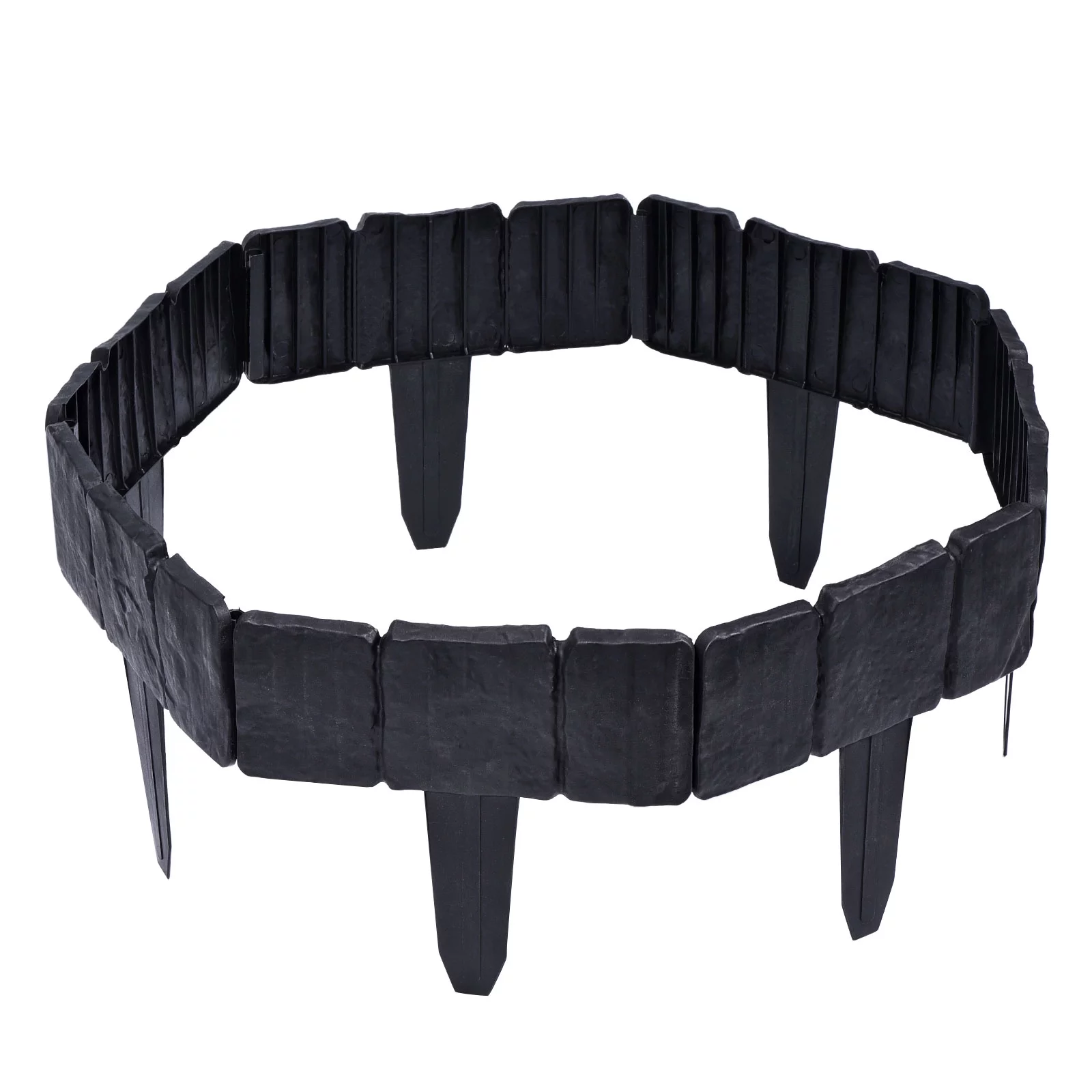 Uxcell 9.8x9.1 Inch Path and Border Edging Garden Plastic Fence Decorative Fencing Black 10 Pack