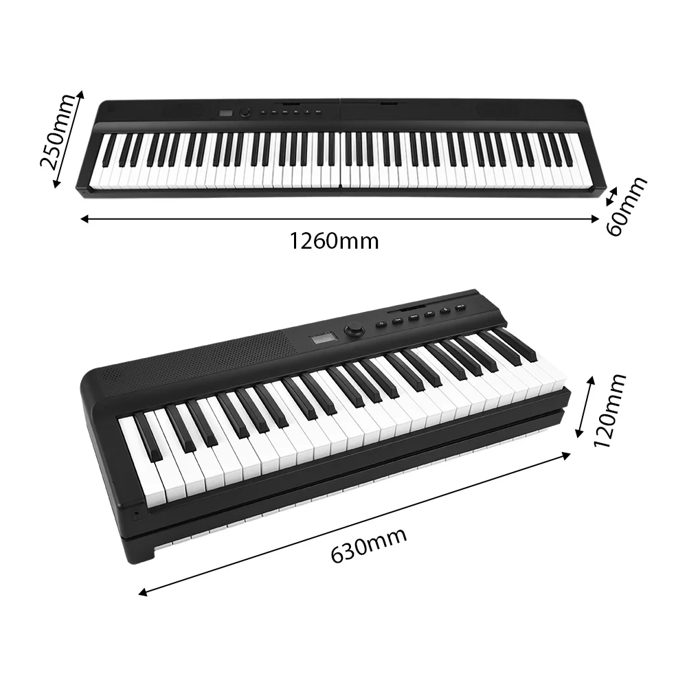 moobody Electronic Organ with 88 Key Full Size Foldable Keyboard - Built-in Stereo Speakers, BT Connectivity, 129 Tones, 128 Rhythms - Portable and User-Friendly