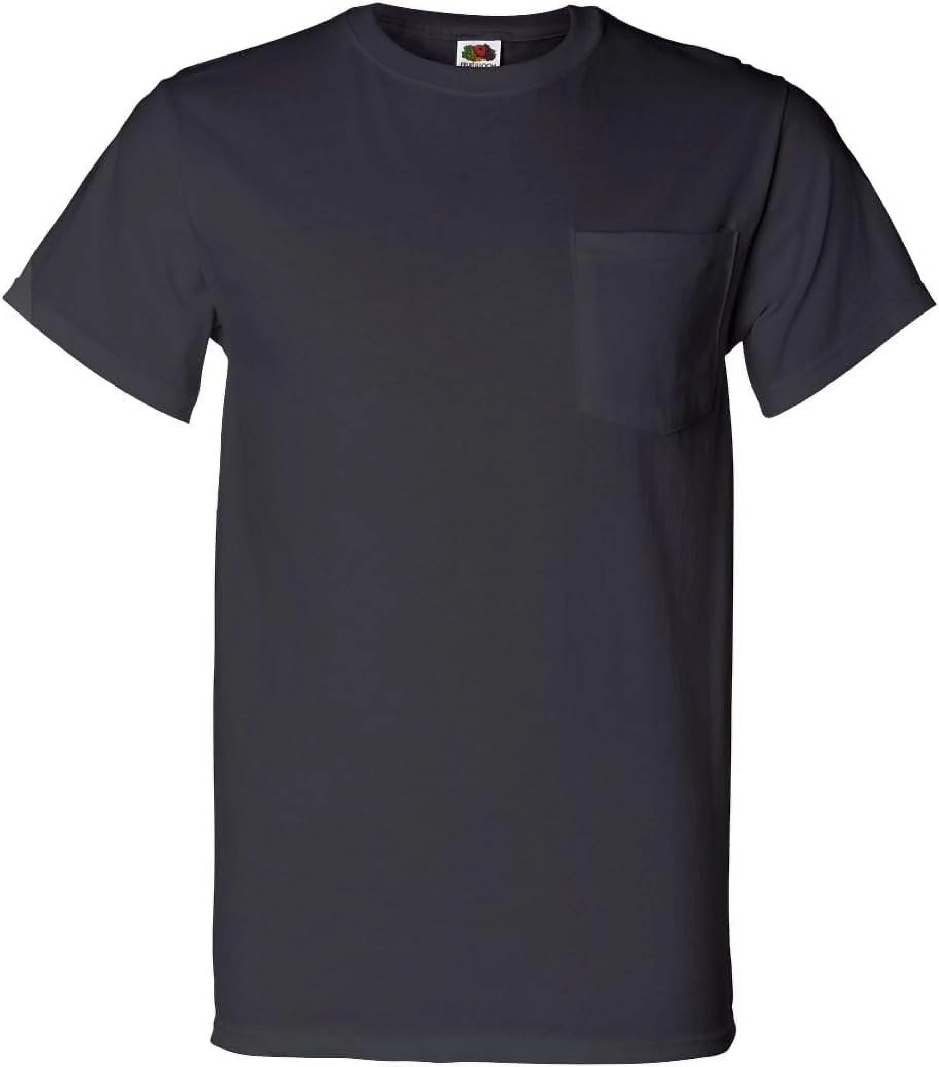 Fruit of the Loom 5 oz. 100% Heavy Cotton HD Pocket T-Shirt (3931P), Black, 2XL