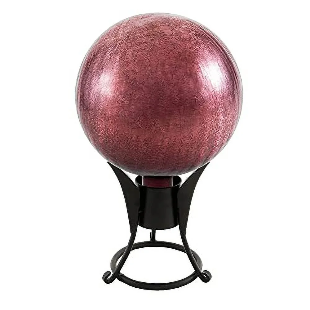 G10-PL-C Gazing, Plum 10 inch Glass Garden Globe Ball Sphere for Home Garden Lawn Outdoor and Yard, Ideal as a Housewarming Gift