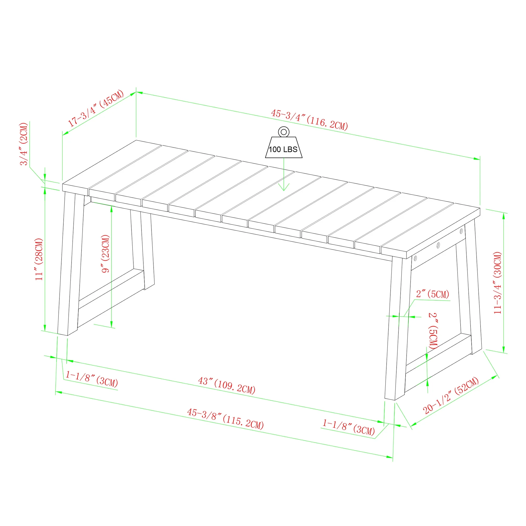 Simple,Supports Up To 100 Pounds,The Main Material Is Acacia Wood,Modern Solid Wood Slat-Top Outdoor Coffee Table – Natural