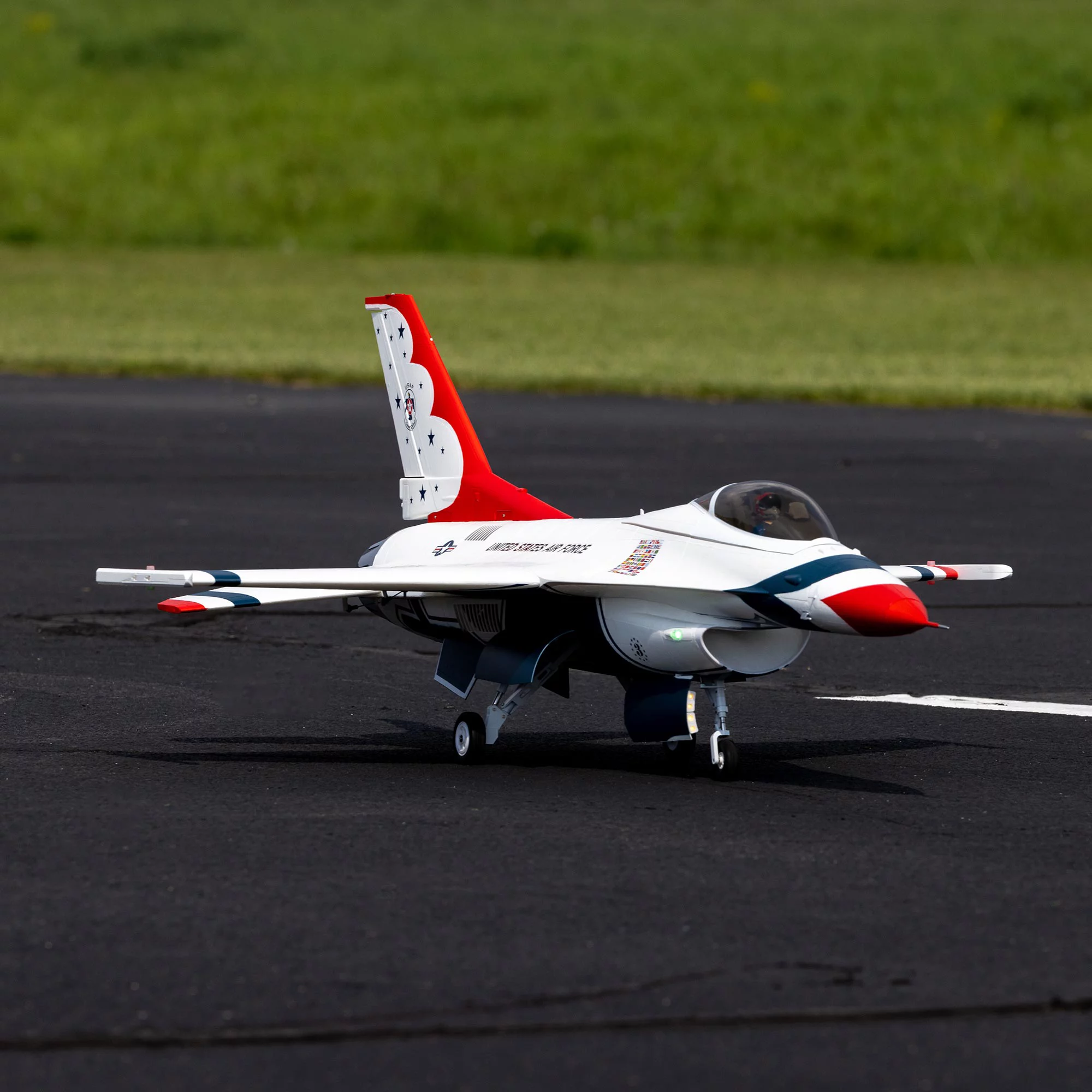 E-flite RC Airplane F-16 Thunderbirds 80mm EDF BNF Basic Transmitter Battery and Charger Not Included with AS3X and Safe Select EFL87950 Airplanes Bind and Fly Electric Airplanes B&F Electric