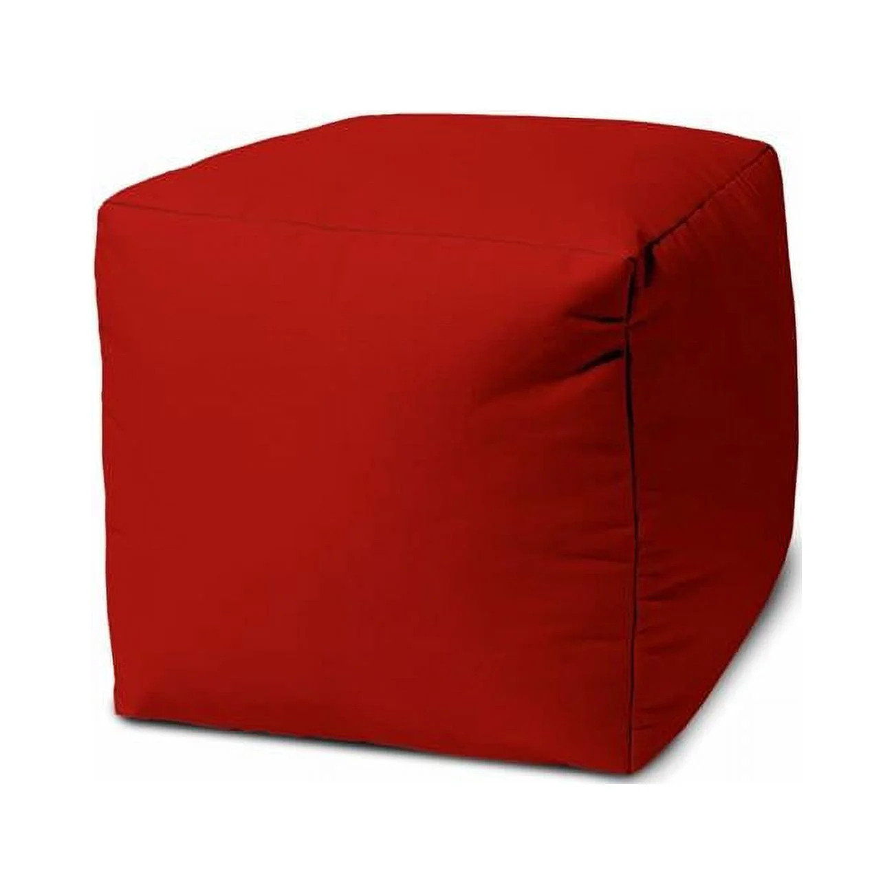 HomeRoots 474171 17 Cool Primary Red Solid Color Indoor & Outdoor Pouf Ottoman