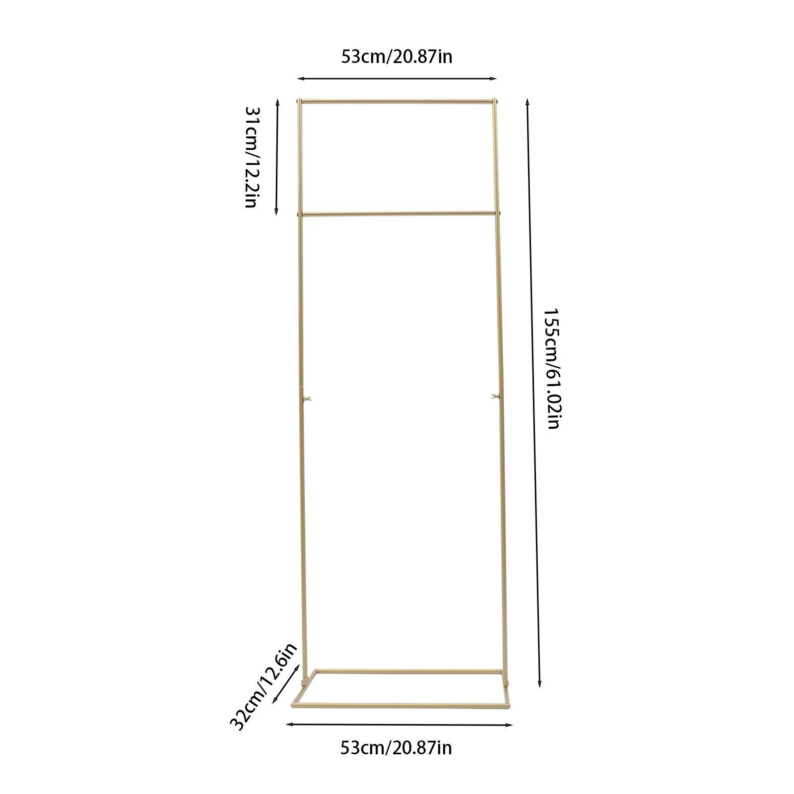 Wedding Arch Stand Metal Backdrop Frame Decor Square Balloon Garden Decor Gold