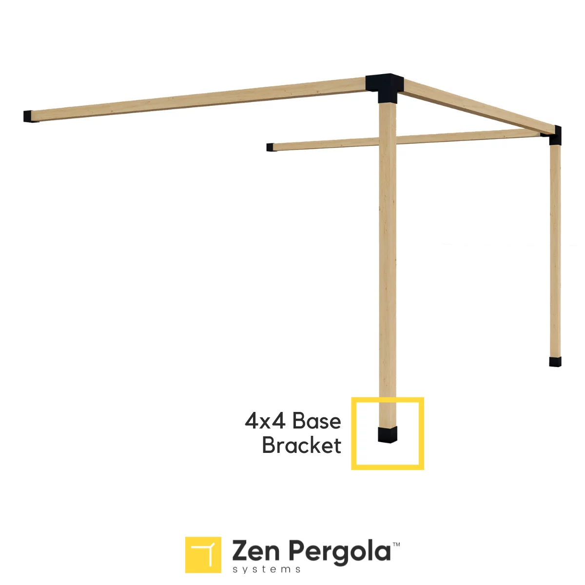 Pergola Post Base Bracket (4x4 Steel) for Securing DIY Pergola Post to the Ground