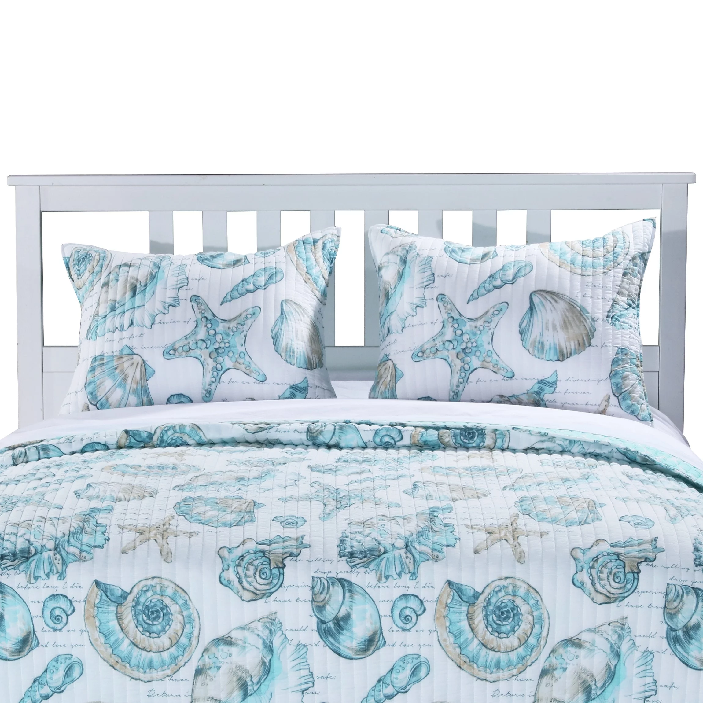 Barefoot Bungalow  Cruz Coastal Pillow Shams (Set of 2) White King