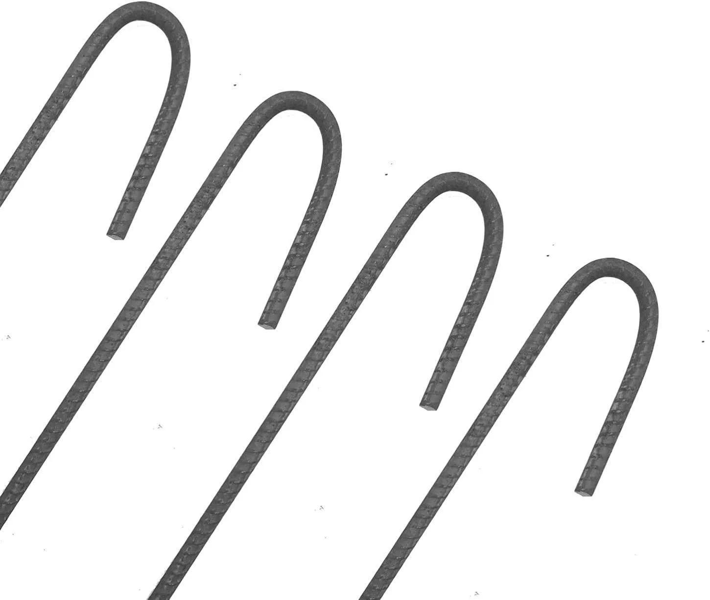 Made - (4-Pack) Rebar Stakes J Hook Heavy Duty Stabilizing Steel Ground Anchors/Fence Stakes - 12 Inch #3 (4)