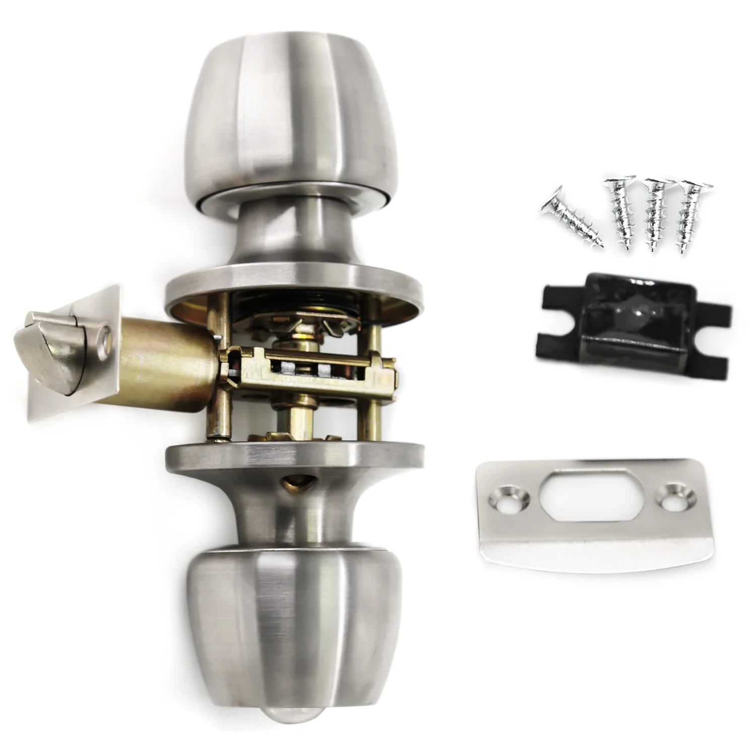 Villar Home Designs Door Knob Versa Satin Nickel Privacy 8 Pack