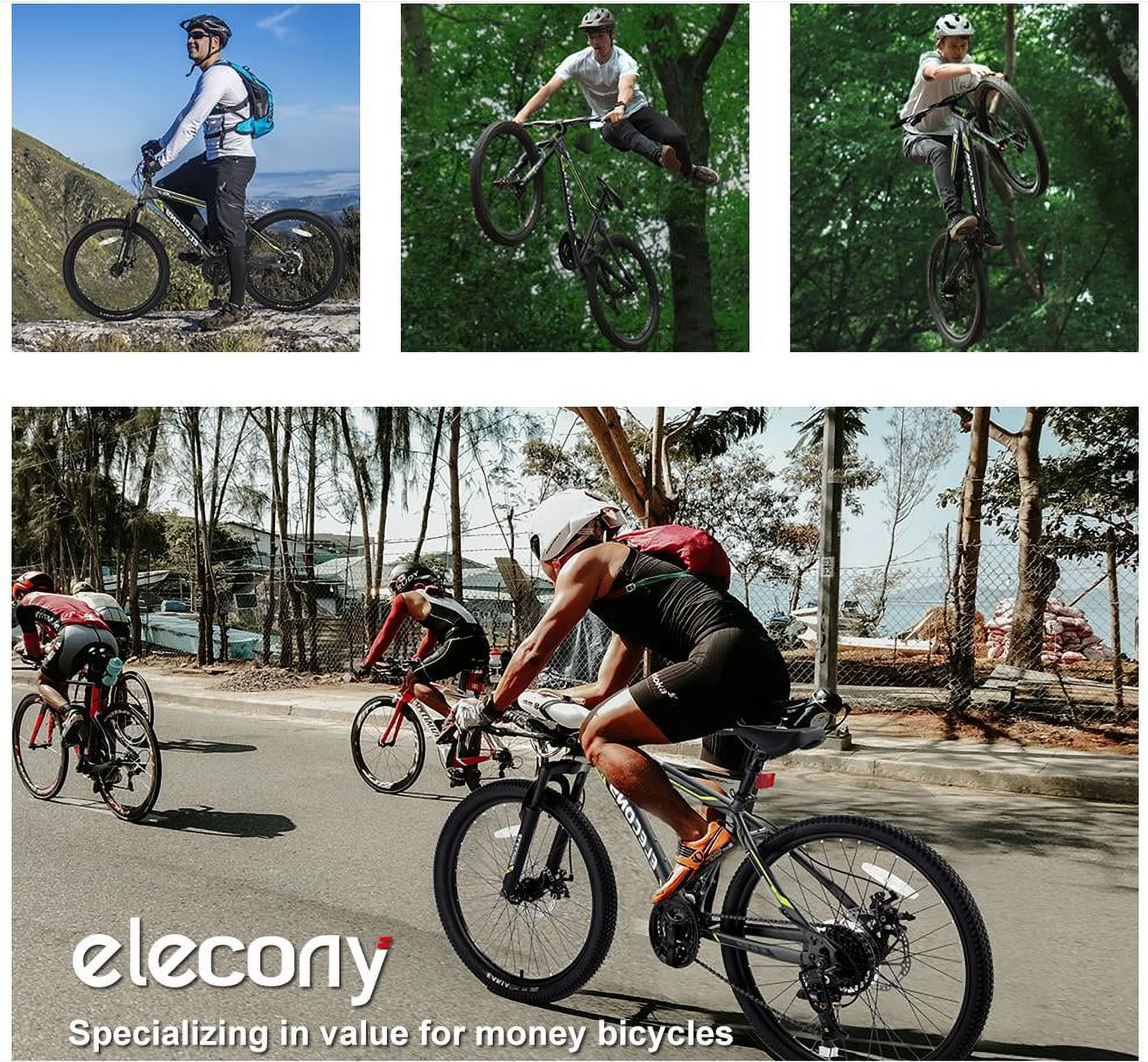 Vebreda 24 Inch 21 Speed Mountain Bike Boys Girls with Daul Disc Brakes and Front Suspension MTB，Gray