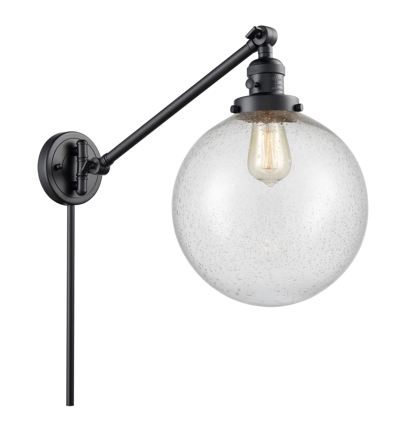 Innovations 237-BK-G204-10-LED One Light Swing Arm from Franklin Restoration collection