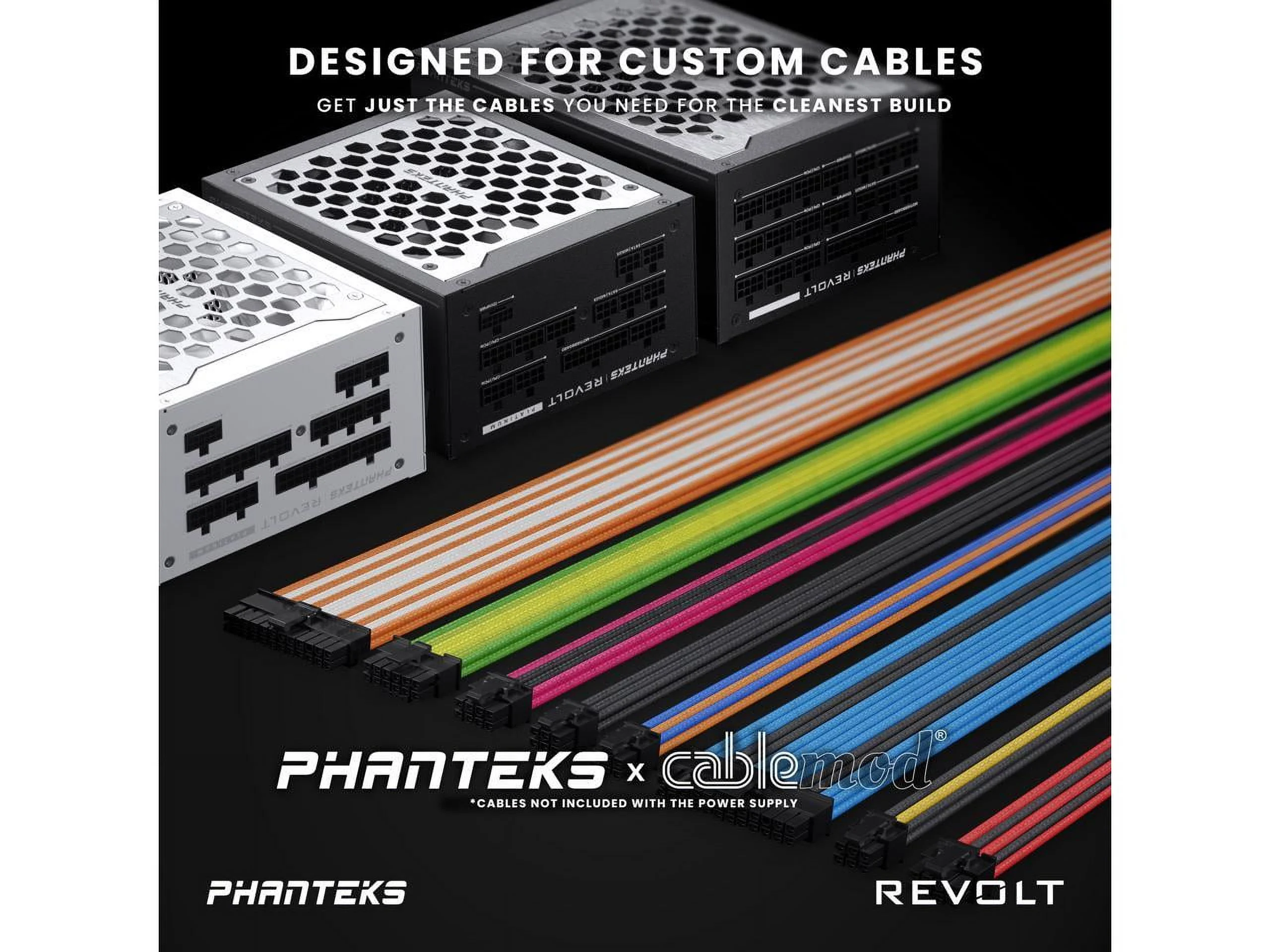 Phanteks Revolt 1600W 80PLUS Titanium, ATX 3.0, PCIe 5.0, Fully Modular, Cable-less, Power Supply Unit Only (cables sold separately), Black