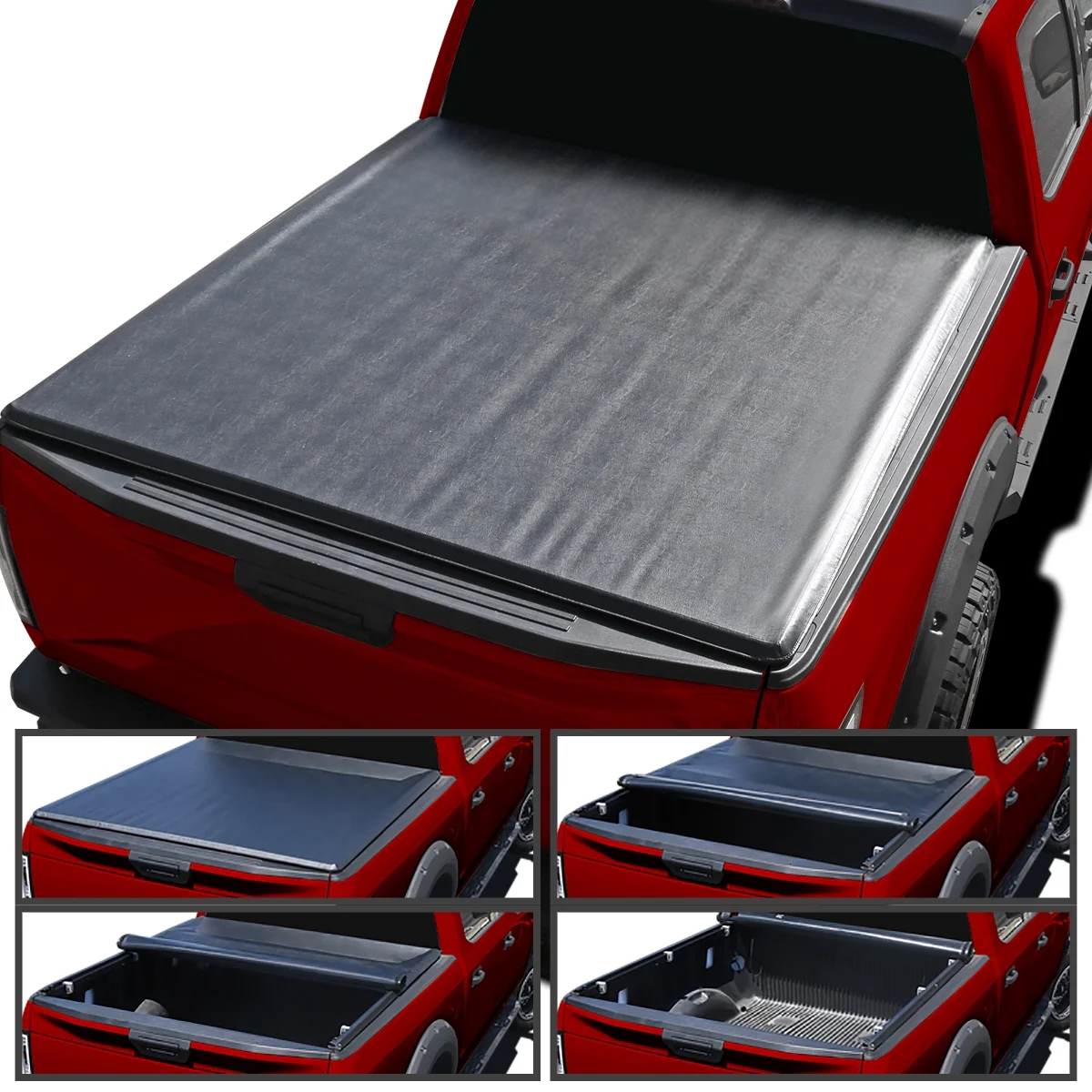 Spec-D Tuning Roll Up Vinyl Tonneau Cover Compatible with Ford F150 5'6