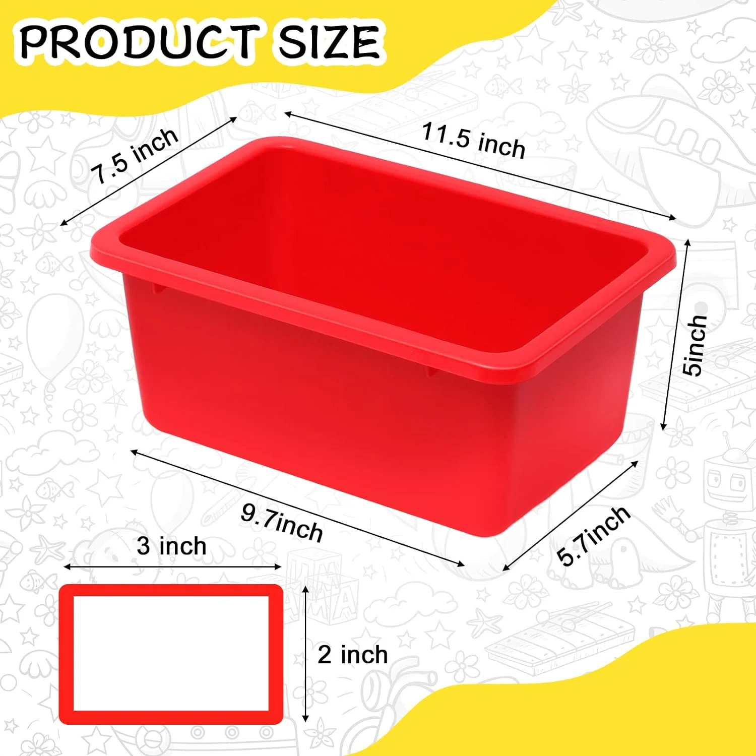 XIANMM 24 Pack Small Plastic Cubby Bins Colorful Storage Container Multi Purpose Classroom Storage Organizer with Label Stackable Toy Boxes for School Office Home Nursery, 11.5 x 7.5 x 5 Inch
