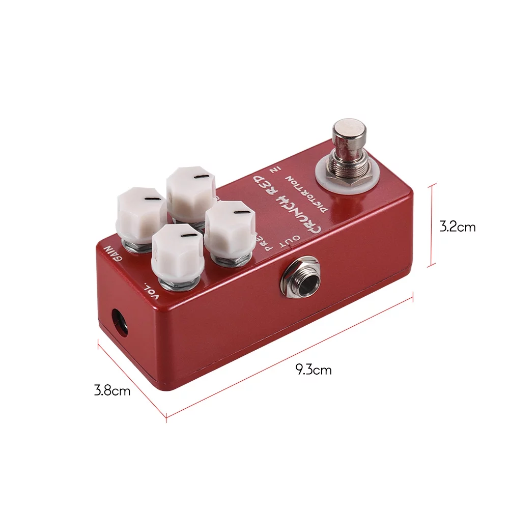 MOSKYAudio Distoon Guitar Effect Pedal Crunch Red Full Metal Shell True Bypass