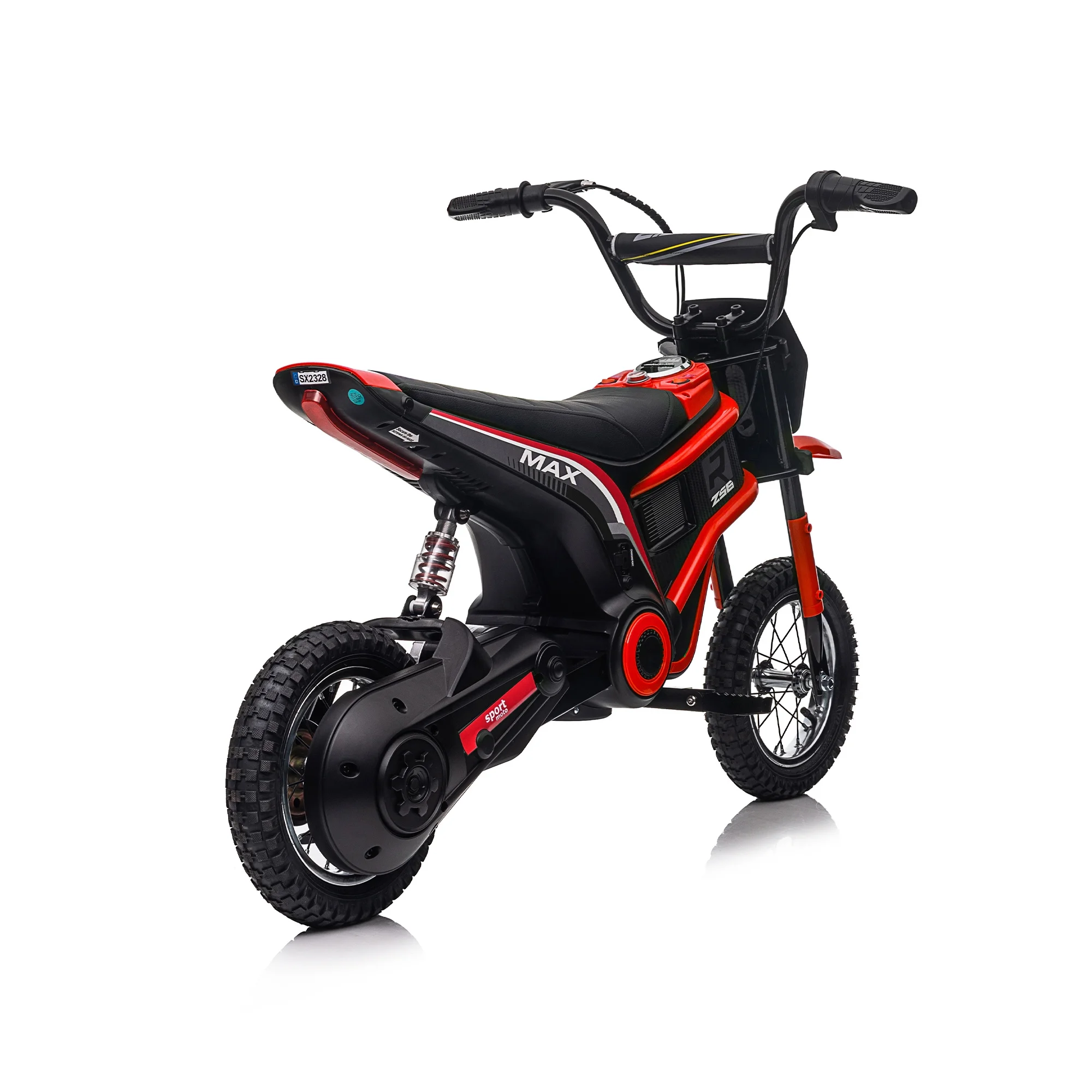 Toy Motocross Dirt Bike - 24V - 60.17 - Experience speed and style with dual suspension and MP3 player!