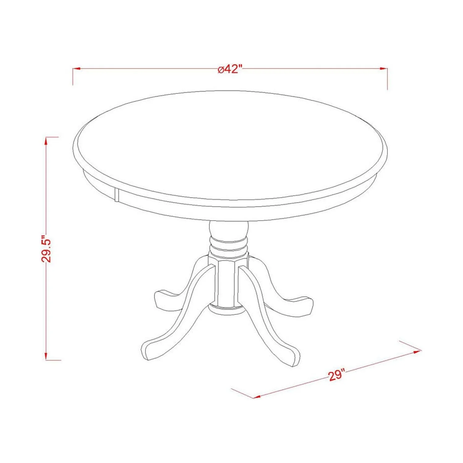 HomeStock Retro Renaissance 3 Piece Hartland Set With One Round 42In Dinette Table And Two Dinette Chairs With Wood Seat In A Warm Mahogany Finish.
