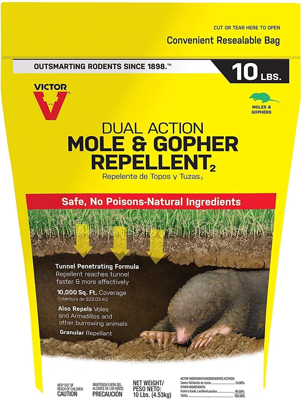 Sweeney's S7002-2 Mole and Gopher Pest Repellent Granule, 10 lb