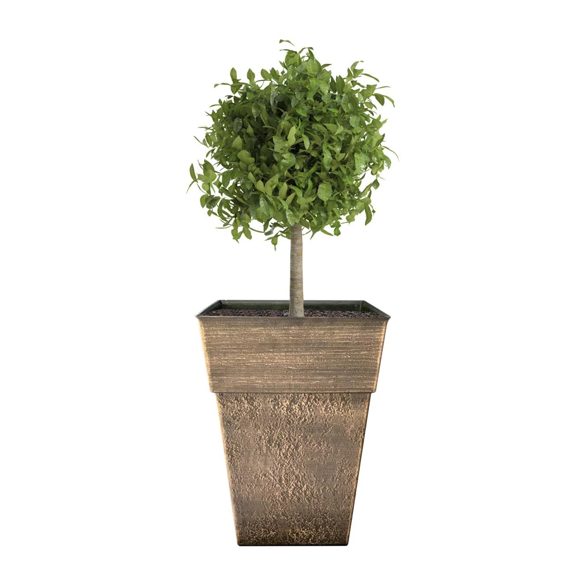 The HC Companies Avino 16 Inch Square Resin Planter Pot, Celtic Bronze