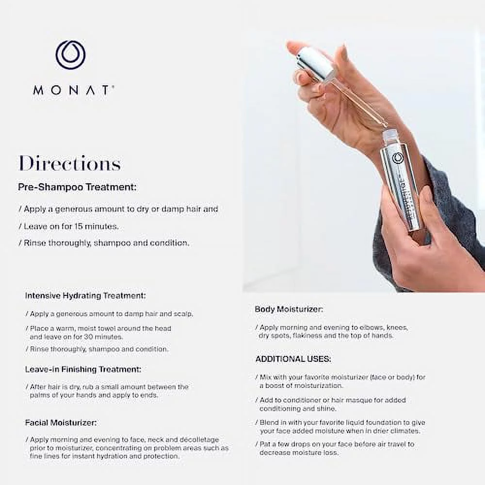 MONAT REJUVENIQE® Oil Multi-Purpose Hair & Skin Treatment with 13+ Natural Plant and Essential Oils, Hydrates and Strengthens, 30 ml (1.0 fl.oz.)