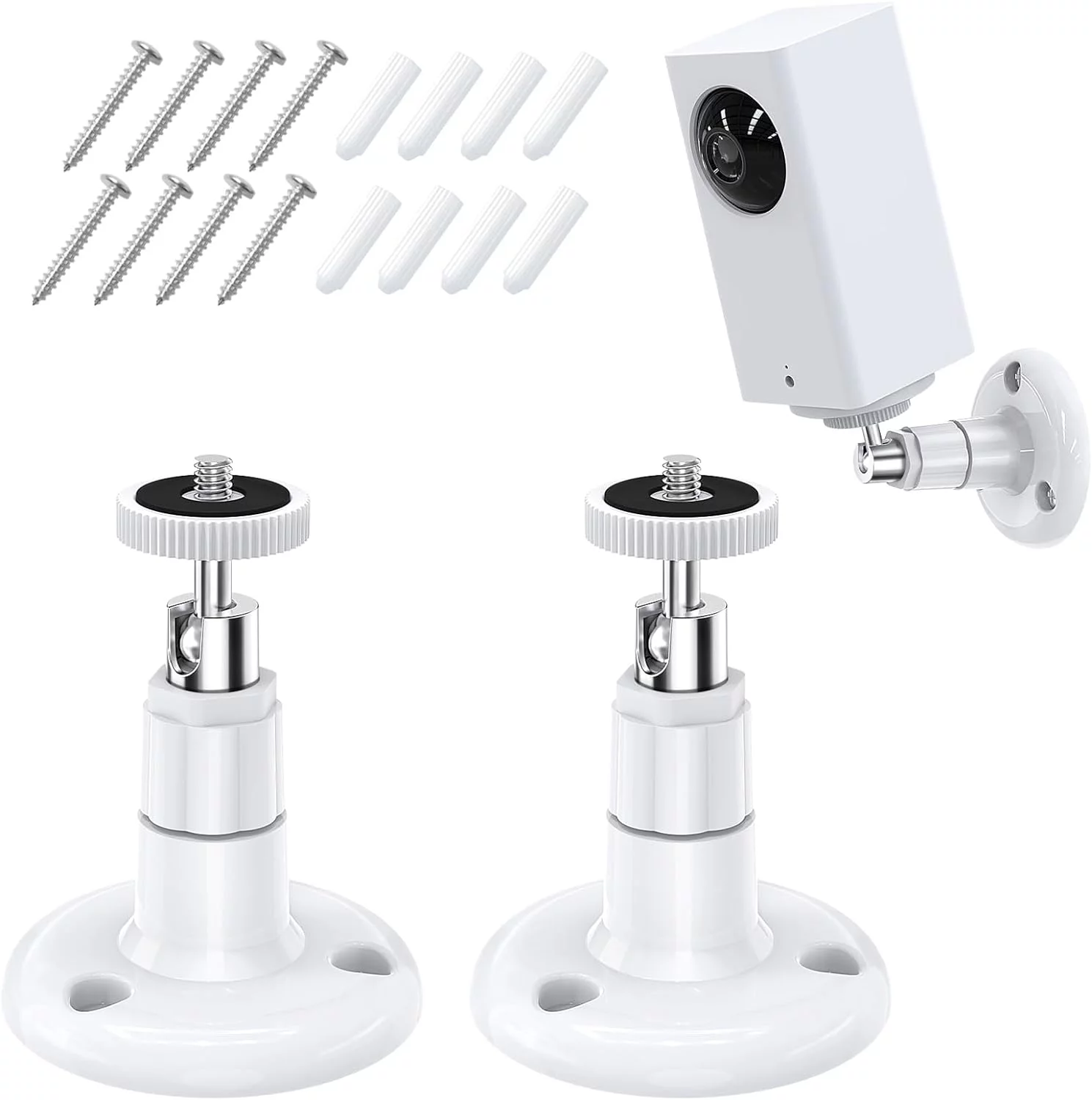 FastSnail Wall Mount Compatible with Wyze Cam Pan & Wyze Cam Pan V2 & Wyze Cam V3, Adjustable Indoor Outdoor Mount for WyzeCam Pan/WyzeCam Outdoor/WyzeCam V3 or Other Cam with Same Interface